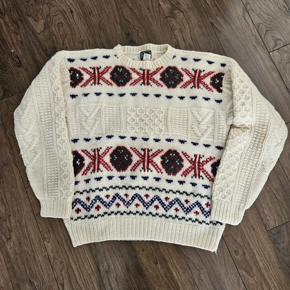 Izod Other - Vintage IZOD Hand Knit Shetland Wool Nordic Fair Isle Sweater Mens Large